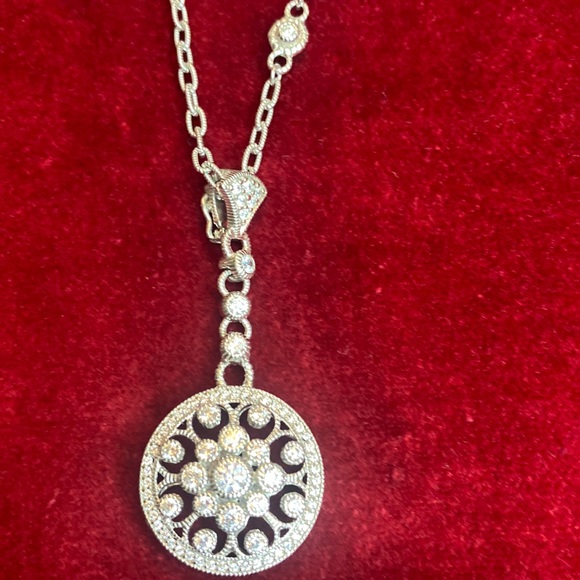 Judith RipkaNecklace With Diamonique Stones in Chain and Enhancer